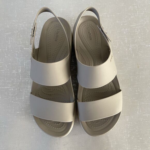 CROCS Brooklyn Platform Sandal Chunky Y2K Beige Tan Women's Size 8 - Picture 3 of 13